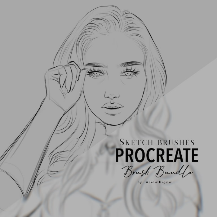 Procreate素描笔刷套装 4支多风格笔刷 适配整洁纹理与顺滑素描表现-25虚拟网