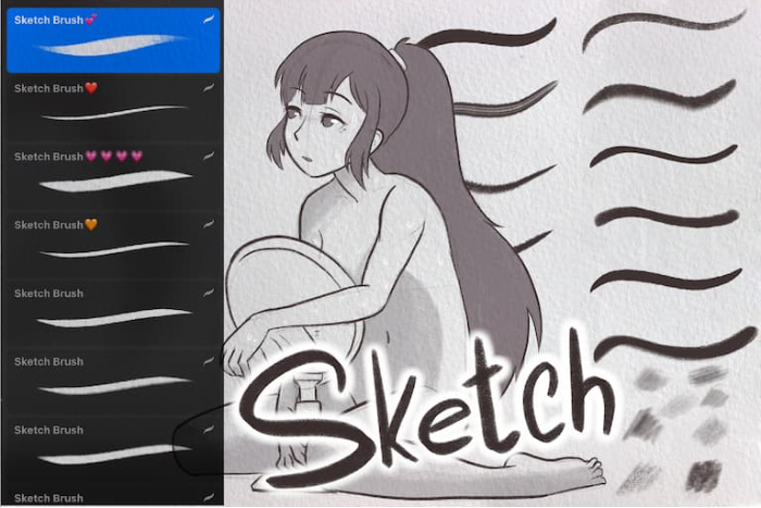 Procreate Attki基础素描笔刷套装 多风格素描笔刷 适配多样素描与纸张纹理表现-25虚拟网