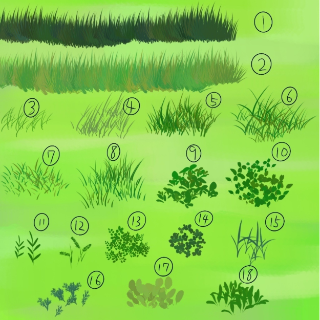 图片[3]-Procreate草与原野笔刷套装 31种自然景观创作数字工具-25虚拟网