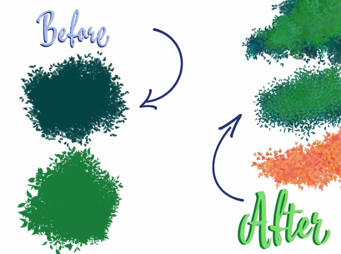 图片[2]-Procreate Attki树叶笔刷套装 4种漫画风格自然树叶创作数字工具-25虚拟网