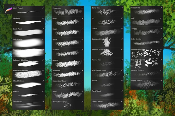 图片[2]-Procreate自然工作室笔刷套装 多类自然元素与场景创作数字工具-25虚拟网