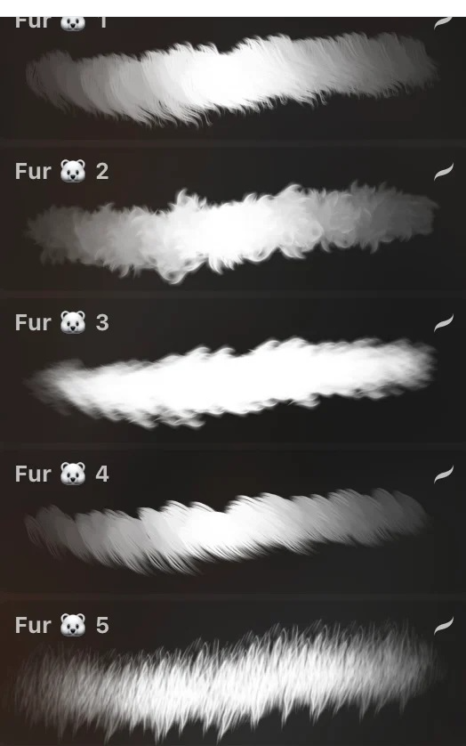 图片[3]-Procreate bybaobab质感顺柔毛发笔刷套装 5种自然柔顺动物毛发创作数字工具-25虚拟网