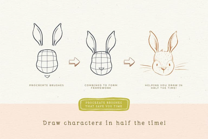 图片[2]-Procreate 卡通角色绘图工具包（辅助线图章笔刷） 卡通风格角色创作与绘图辅助数字工具-25虚拟网