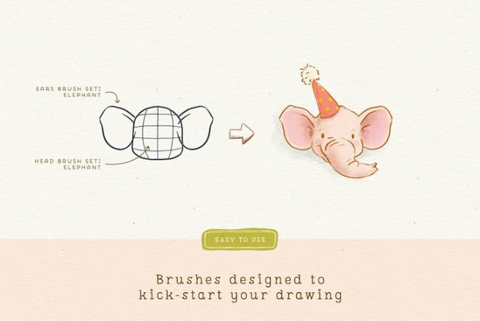 图片[3]-Procreate 卡通角色绘图工具包（辅助线图章笔刷） 卡通风格角色创作与绘图辅助数字工具-25虚拟网