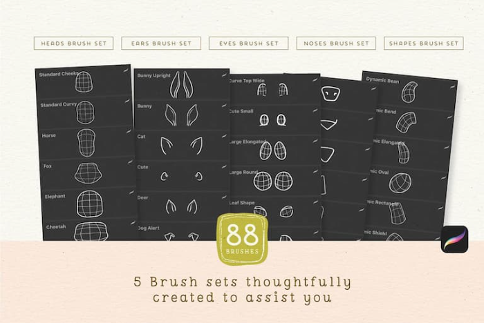 图片[4]-Procreate 卡通角色绘图工具包（辅助线图章笔刷） 卡通风格角色创作与绘图辅助数字工具-25虚拟网