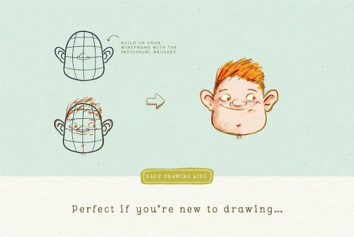 图片[5]-Procreate 卡通角色绘图工具包（辅助线图章笔刷） 卡通风格角色创作与绘图辅助数字工具-25虚拟网