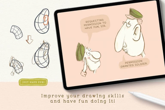 图片[9]-Procreate 卡通角色绘图工具包（辅助线图章笔刷） 卡通风格角色创作与绘图辅助数字工具-25虚拟网