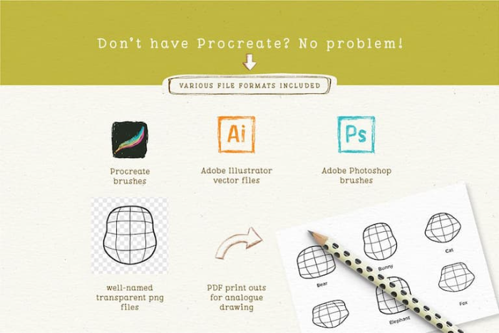 图片[11]-Procreate 卡通角色绘图工具包（辅助线图章笔刷） 卡通风格角色创作与绘图辅助数字工具-25虚拟网