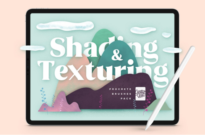 Procreate 自然阴影和纹理笔刷套装 综合风格阴影与自然纹理创作数字工具-25虚拟网