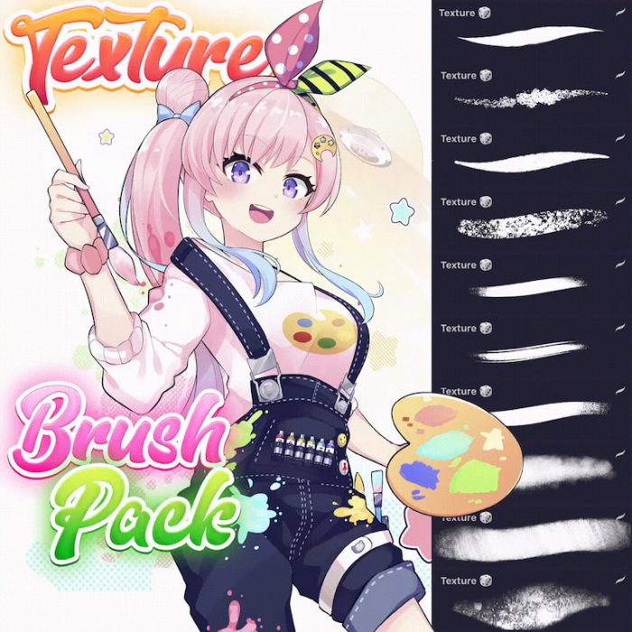 Procreate Attki漫画纹理笔刷 动漫风格细节纹理创作数字工具-25虚拟网