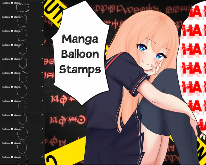 Procreate Attki漫画对话气泡框笔刷套装 动漫风格对话元素与气泡设计创作数字工具-25虚拟网