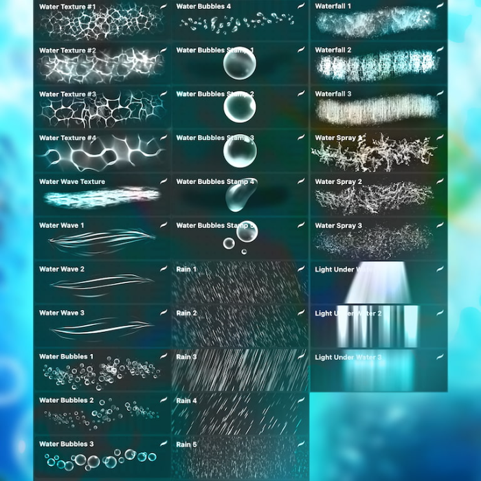 图片[2]-Procreate Di漫画水元素笔刷套装 漫画风格水纹、气泡与水特效创作数字工具-25虚拟网