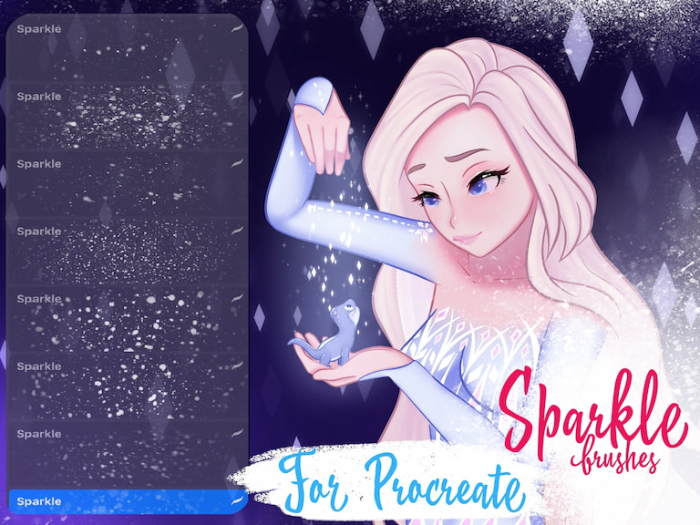 Procreate Attki漫画闪闪发光笔刷套装 动漫风格闪光元素与氛围营造创作数字工具-25虚拟网