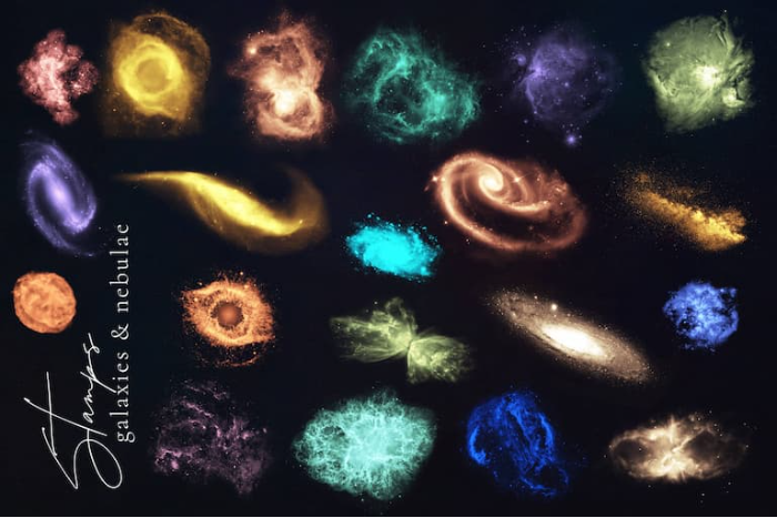 图片[3]-Procreate银河星系笔刷和印章套装 太空风格星系、星云与恒星创作数字工具-25虚拟网