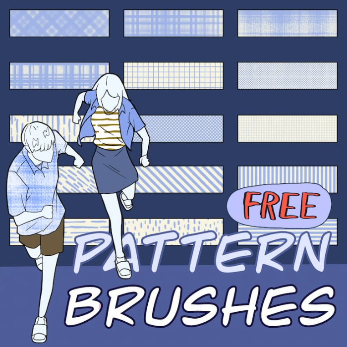 Procreate 15只图案笔刷套装 纹理填充与图案设计创作数字工具-25虚拟网