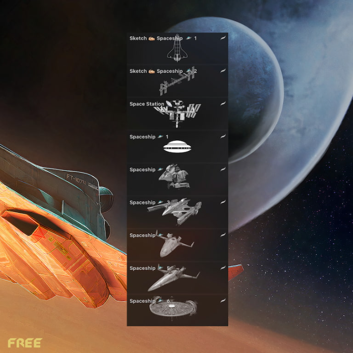 图片[2]-Procreate 宇宙飞船图章笔刷套装 太空风格飞船与航天元素创作数字工具-25虚拟网