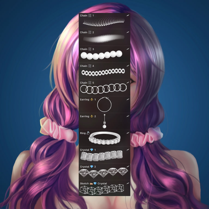 图片[2]-Procreate 珠宝饰品笔刷套装 精致风格珠宝与饰品细节创作数字工具-25虚拟网