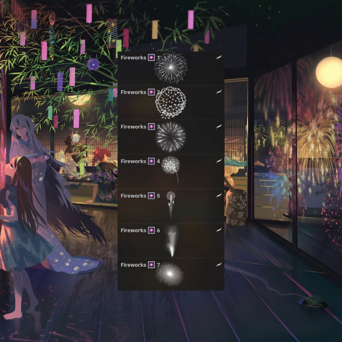 图片[2]-Procreate 动漫风格烟花笔刷套装 节日特效与场景氛围创作数字工具-25虚拟网