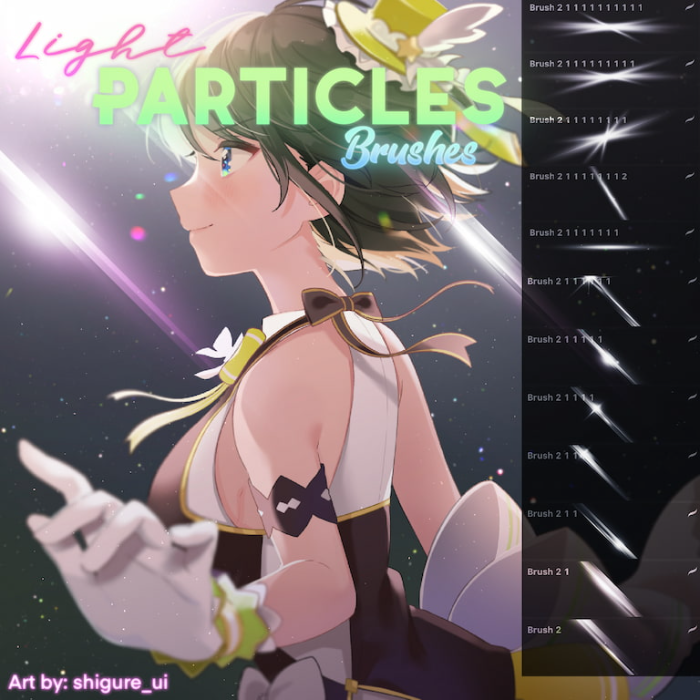 Procreate Attki漫画光粒子笔刷组 动漫风格光效与粒子特效创作数字工具-25虚拟网
