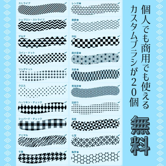 图片[2]-Procreate 20个基本图案笔刷套装 通用风格纹理与图案设计创作数字工具-25虚拟网