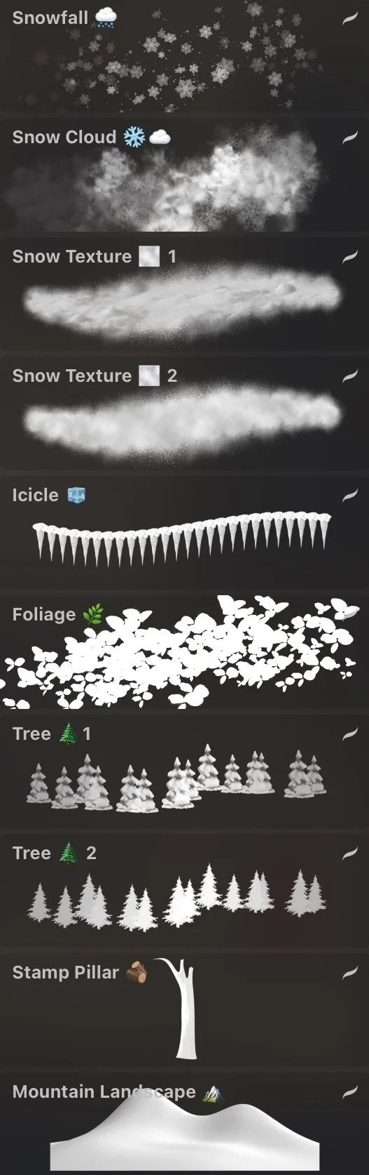 图片[2]-Procreate 冬季自然元素笔刷套装 冬季风格雪景与自然细节创作数字工具-25虚拟网