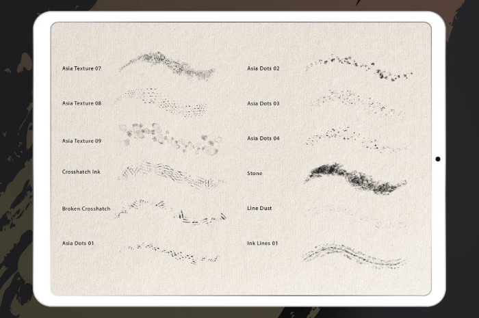 图片[3]-Procreate亚洲水墨笔刷套装 38支笔刷+1套色卡 日式风插画创作工具-25虚拟网