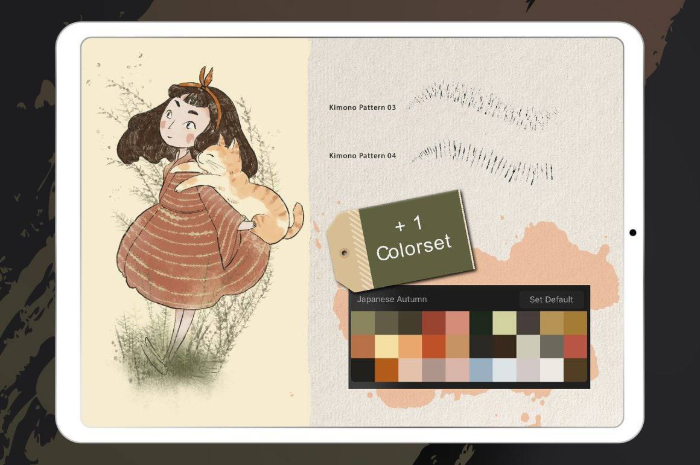 图片[5]-Procreate亚洲水墨笔刷套装 38支笔刷+1套色卡 日式风插画创作工具-25虚拟网