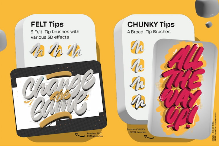 图片[8]-Procreate 3D套装笔刷 立体风格文字与图形创作数字工具-25虚拟网