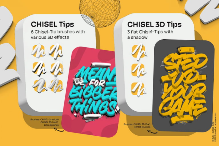 图片[10]-Procreate 3D套装笔刷 立体风格文字与图形创作数字工具-25虚拟网