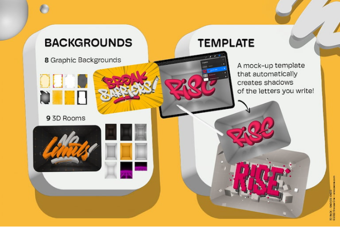 图片[11]-Procreate 3D套装笔刷 立体风格文字与图形创作数字工具-25虚拟网