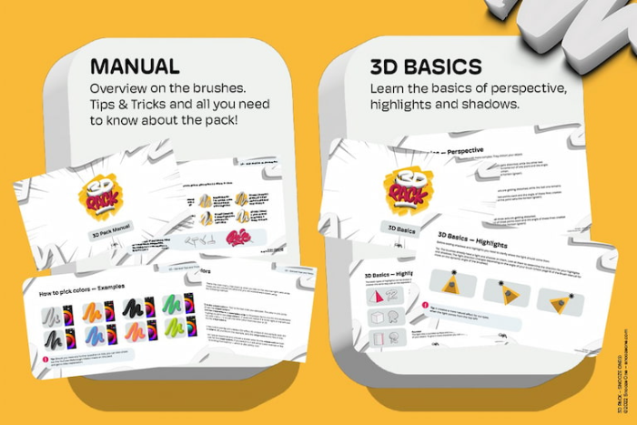 图片[13]-Procreate 3D套装笔刷 立体风格文字与图形创作数字工具-25虚拟网