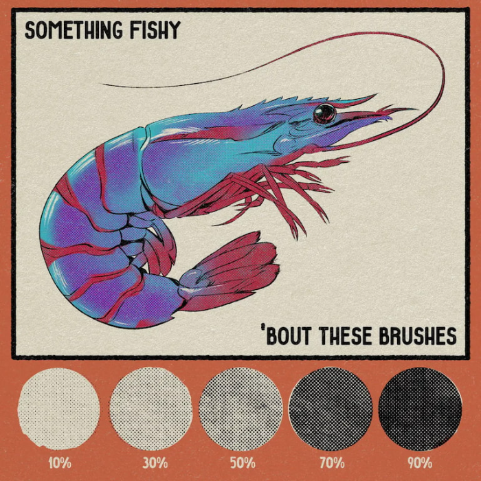 图片[7]-LP Halftones半色调笔刷套装 60+款专业笔刷 实现老派漫画日漫视觉效果-25虚拟网