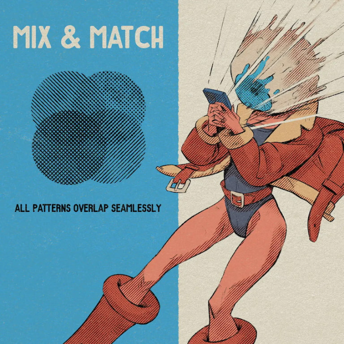 图片[9]-LP Halftones半色调笔刷套装 60+款专业笔刷 实现老派漫画日漫视觉效果-25虚拟网