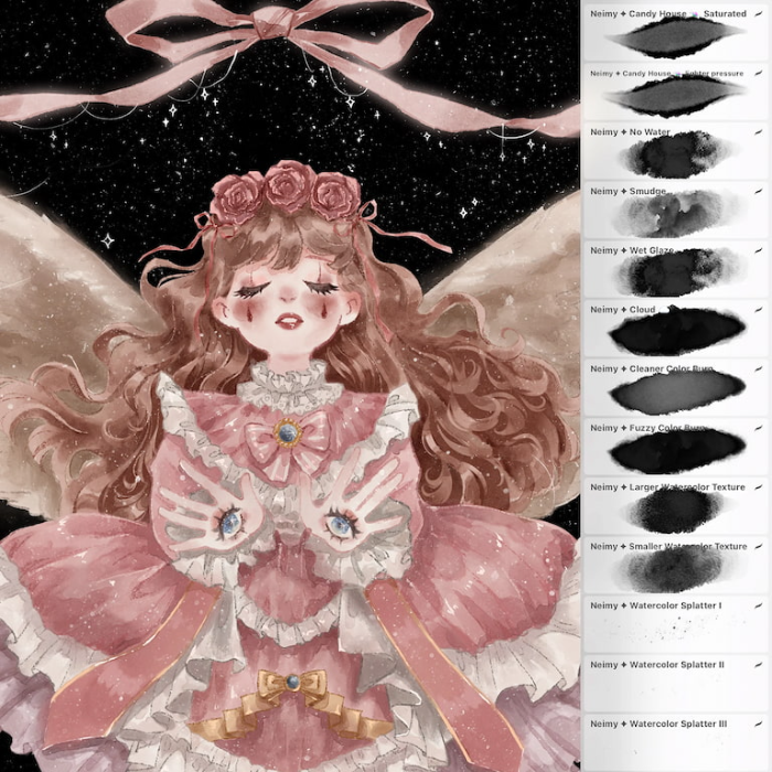 图片[3]-Neimy Kanani笔刷套装 31款铅笔水彩飞溅绘画描线笔刷 打造复古细腻插画风格-25虚拟网