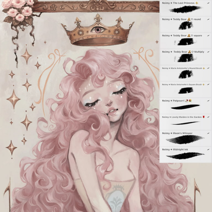 图片[4]-Neimy Kanani笔刷套装 31款铅笔水彩飞溅绘画描线笔刷 打造复古细腻插画风格-25虚拟网