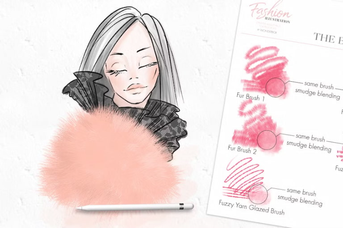 图片[4]-Procreate时尚服装设计画笔套装 43支笔刷 涵盖素描水墨水彩面料等风格-25虚拟网