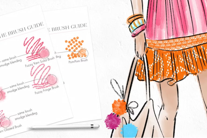 图片[5]-Procreate时尚服装设计画笔套装 43支笔刷 涵盖素描水墨水彩面料等风格-25虚拟网