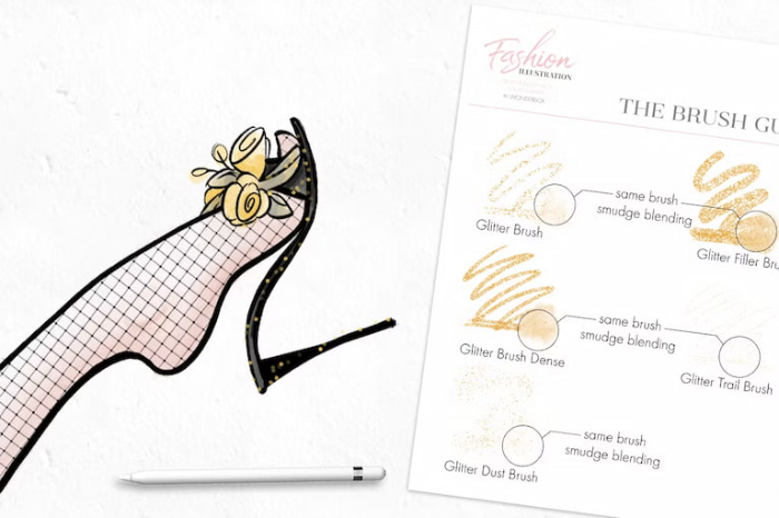 图片[6]-Procreate时尚服装设计画笔套装 43支笔刷 涵盖素描水墨水彩面料等风格-25虚拟网