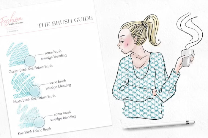 图片[7]-Procreate时尚服装设计画笔套装 43支笔刷 涵盖素描水墨水彩面料等风格-25虚拟网