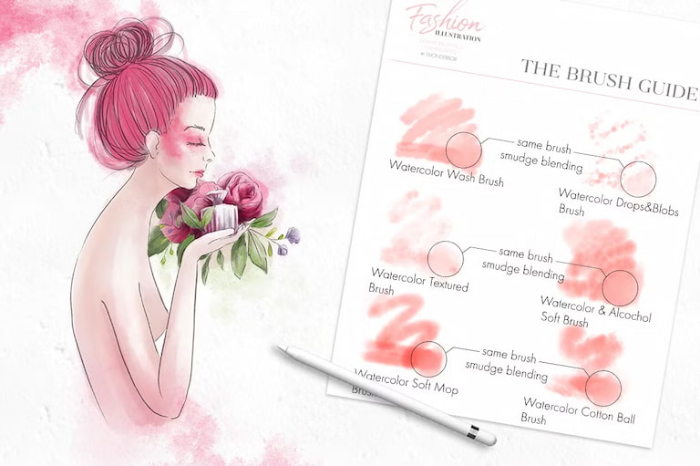 图片[10]-Procreate时尚服装设计画笔套装 43支笔刷 涵盖素描水墨水彩面料等风格-25虚拟网