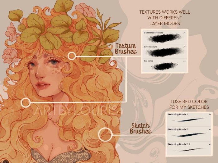 图片[3]-20支Procreate基础笔刷 入门级日常绘画笔刷 覆盖草稿线稿肌理毛发等创作-25虚拟网