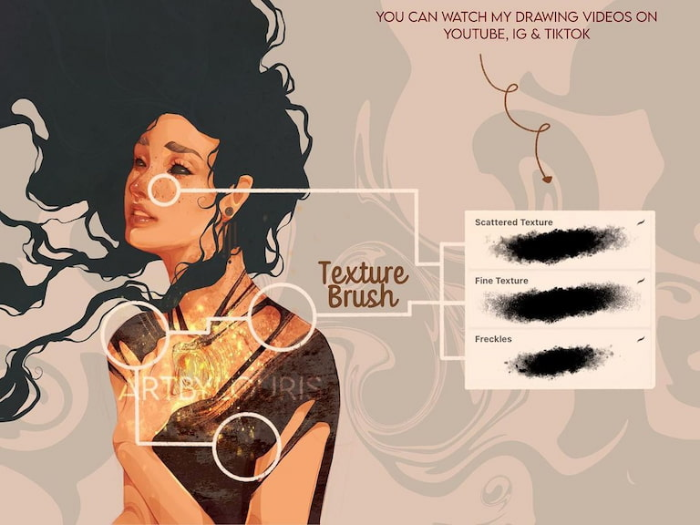 图片[5]-20支Procreate基础笔刷 入门级日常绘画笔刷 覆盖草稿线稿肌理毛发等创作-25虚拟网