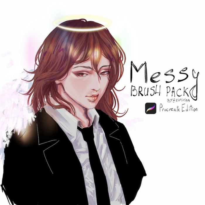 Procreate随性画笔套装 多款素描墨水水彩笔刷 打造随性艺术风格插画-25虚拟网