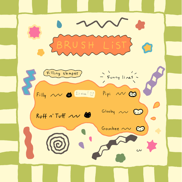 CY-ber Procreate笔刷 打造MSPaint/KidPix风格 含填充形状线条半色调笔刷-25虚拟网