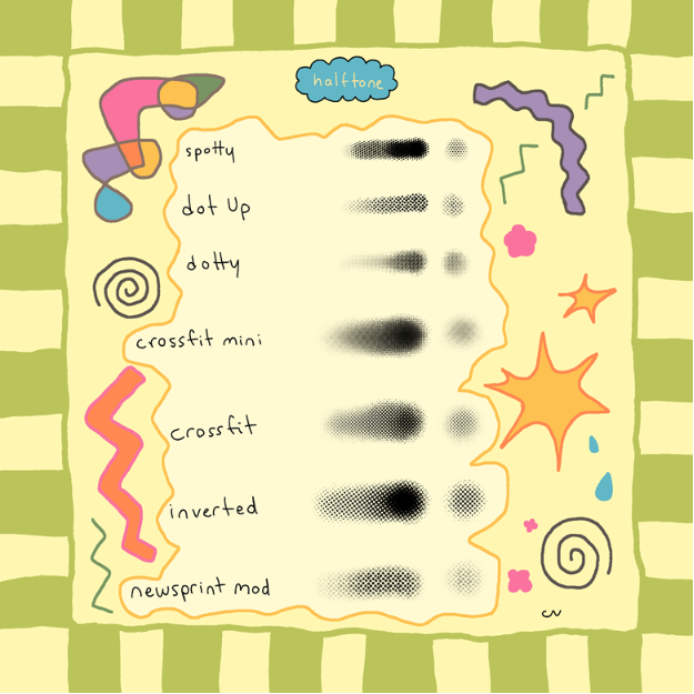 图片[2]-CY-ber Procreate笔刷 打造MSPaint/KidPix风格 含填充形状线条半色调笔刷-25虚拟网