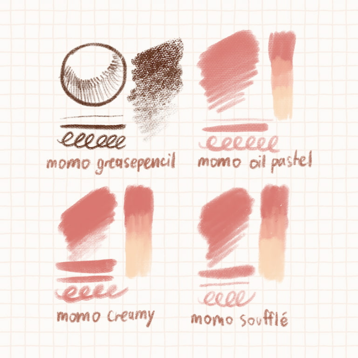 图片[2]-Momo Choux Procreate笔刷组 油画棒奶油质感笔刷 实现丝滑混合与纹理表现-25虚拟网