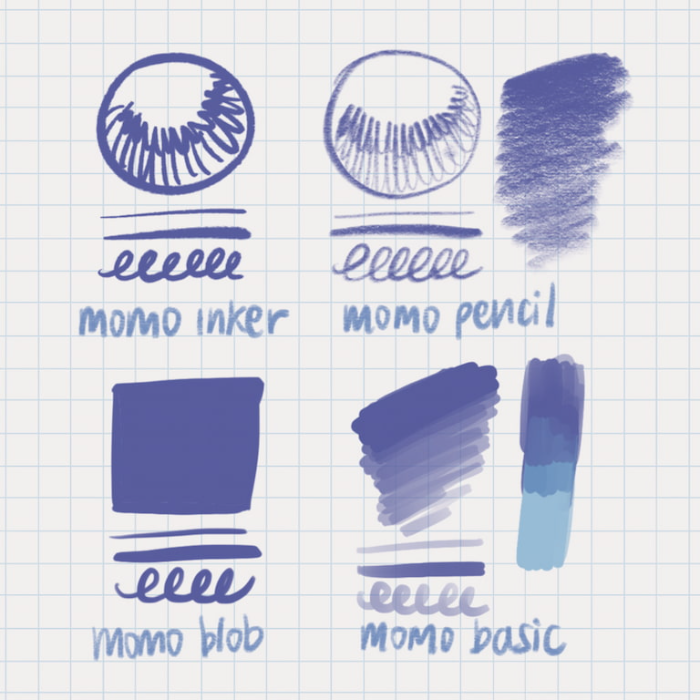 图片[2]-Momo Basics Procreate笔刷组 桃子形状基础笔刷 覆盖描边铅笔填充等插画环节-25虚拟网