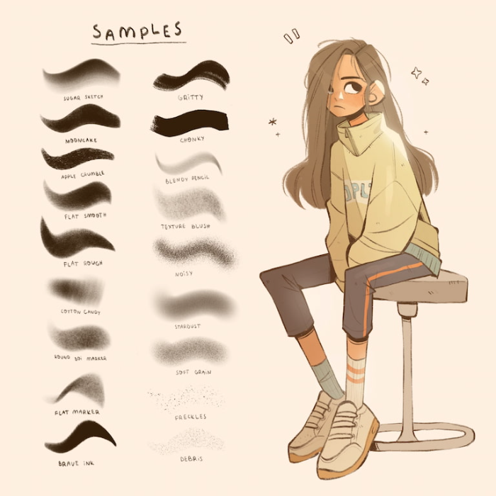 图片[2]-Cosmic Cookie Procreate笔刷包 18支多功能笔刷 覆盖素描上色细节 适配传统风格插画-25虚拟网