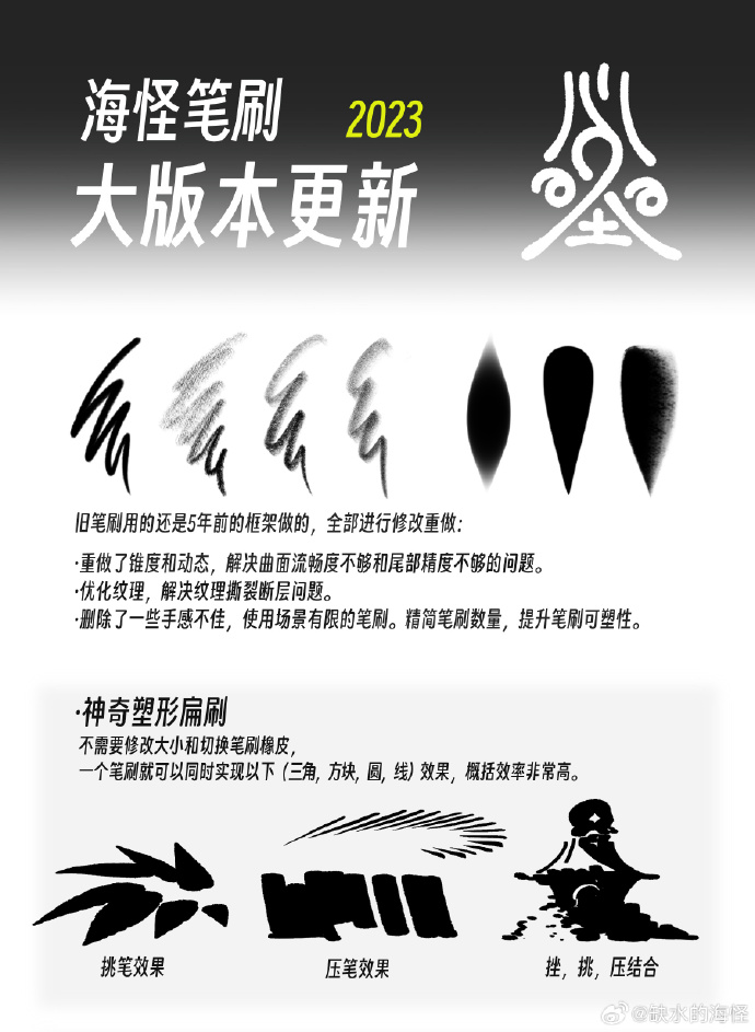 海怪Procreate笔刷2023大版本更新 精简可塑性笔刷 覆盖塑形混色干燥等创作环节-25虚拟网