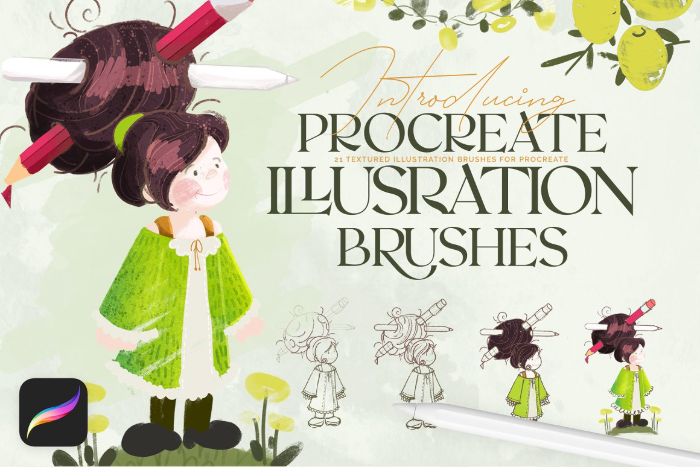 Procreate儿童插画笔刷套装 21支纹理笔刷 适配儿童插画、复古风格、漫画创作-25虚拟网